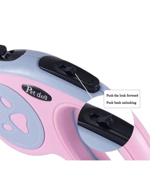 რულეტი Pet dog Paw ვარდისფერი 5მ